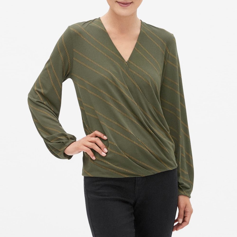 Banana Republic Factory Petite Knit Wrap Top